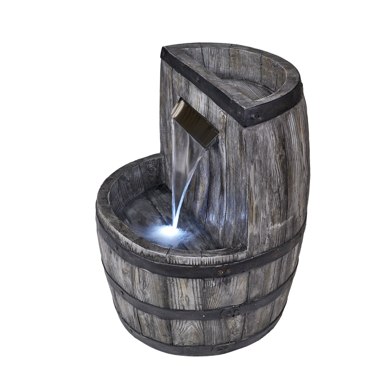 LED Fountain- Whiskey Barrel Planter HI-LINE GIFT LTD.