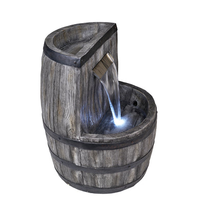 LED Fountain- Whiskey Barrel Planter HI-LINE GIFT LTD.