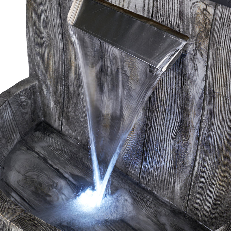 LED Fountain- Whiskey Barrel Planter HI-LINE GIFT LTD.