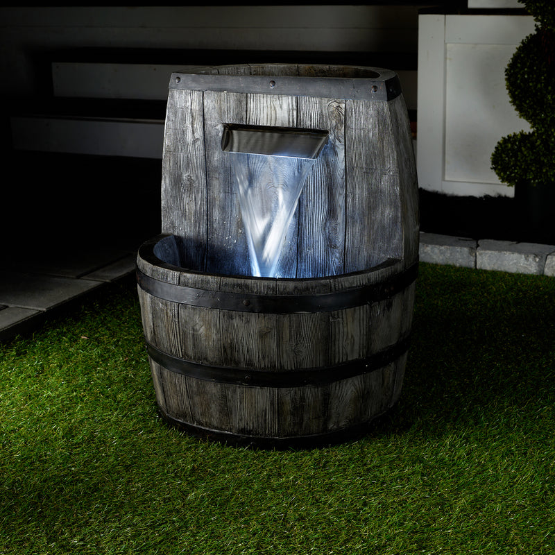 LED Fountain- Whiskey Barrel Planter HI-LINE GIFT LTD.