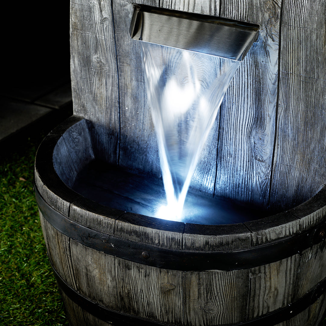 LED Fountain- Whiskey Barrel Planter HI-LINE GIFT LTD.
