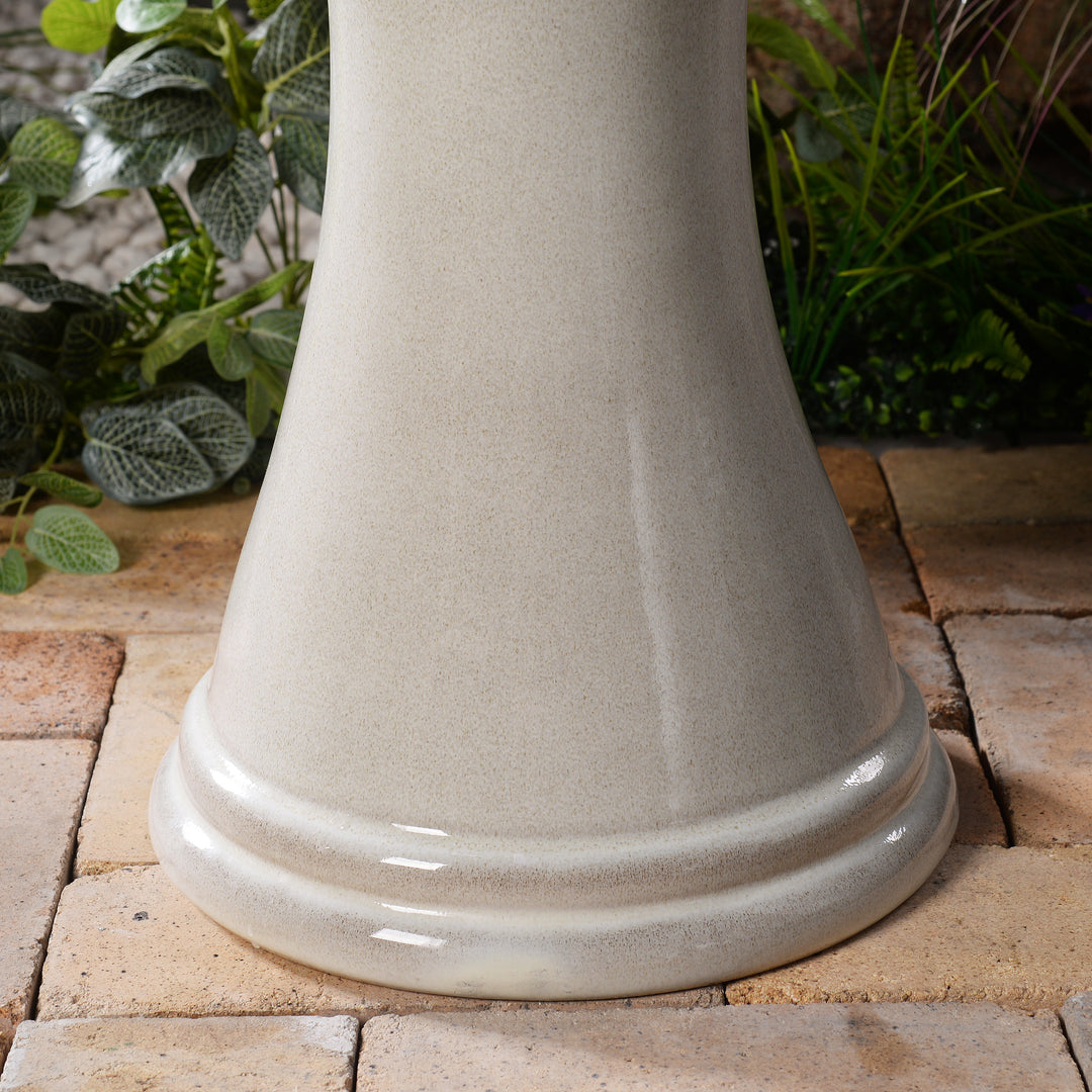 79586-01-IV -  Enchanting Ivory 2 Tier Ceramic Fountain with Lights: Serenity in Every Cascade HI-LINE GIFT