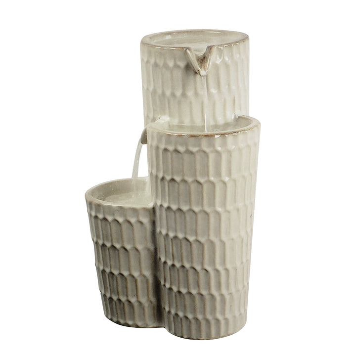 79586-03-IV -  Ivory Ceramic Fountain - Elegance in Simplicity, No Lights HI-LINE GIFT