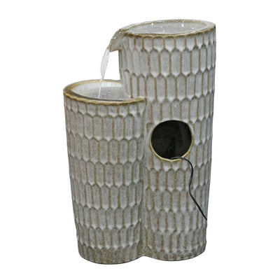 79586-03-IV -  Ivory Ceramic Fountain - Elegance in Simplicity, No Lights HI-LINE GIFT
