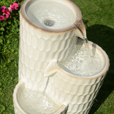 79586-03-IV -  Ivory Ceramic Fountain - Elegance in Simplicity, No Lights HI-LINE GIFT