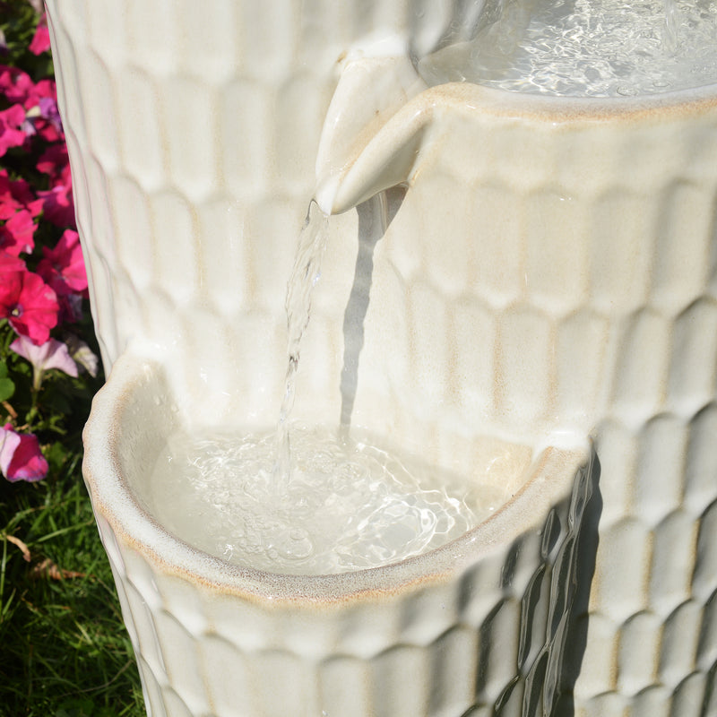 79586-03-IV -  Ivory Ceramic Fountain - Elegance in Simplicity, No Lights HI-LINE GIFT
