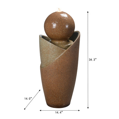 79586-07-RU -  Ceramic Fountain with Lights - Brown Elegance HI-LINE GIFT