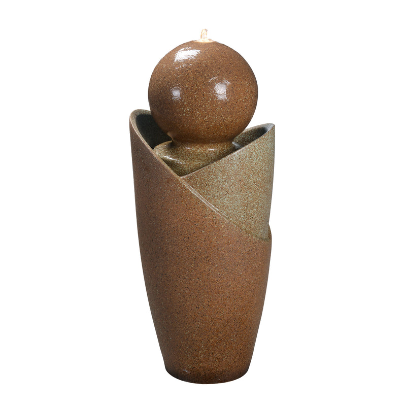 79586-07-RU -  Ceramic Fountain with Lights - Brown Elegance HI-LINE GIFT
