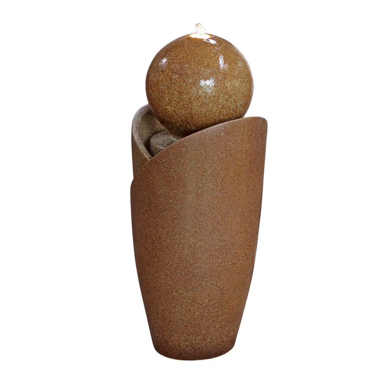 79586-07-RU -  Ceramic Fountain with Lights - Brown Elegance HI-LINE GIFT