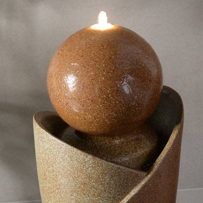 79586-07-RU -  Ceramic Fountain with Lights - Brown Elegance HI-LINE GIFT