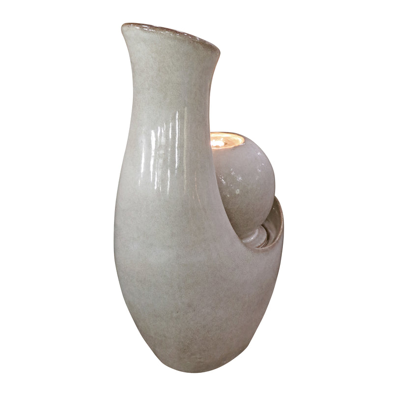 79586-08-IV -  Ceramic Fountain with Lights - Ivory Elegance HI-LINE GIFT