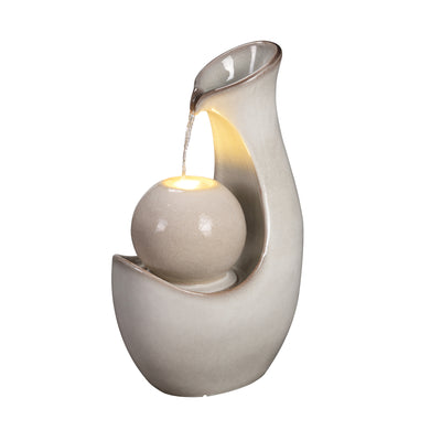 79586-08-IV -  Ceramic Fountain with Lights - Ivory Elegance HI-LINE GIFT