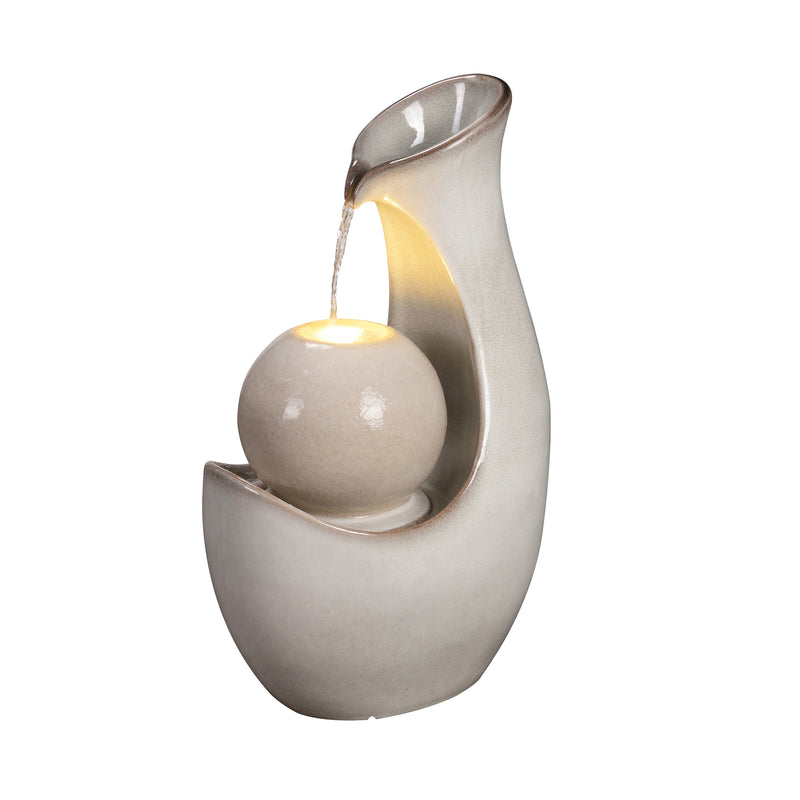 79586-08-IV -  Ceramic Fountain with Lights - Ivory Elegance HI-LINE GIFT