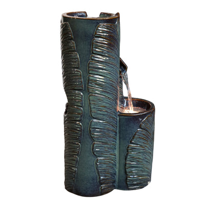 79586-09-BB -  Ceramic Fountain with Lights - Blue Bliss HI-LINE GIFT