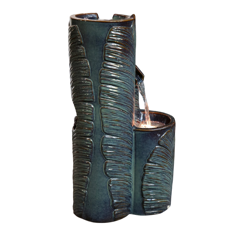 79586-09-BB -  Ceramic Fountain with Lights - Blue Bliss HI-LINE GIFT