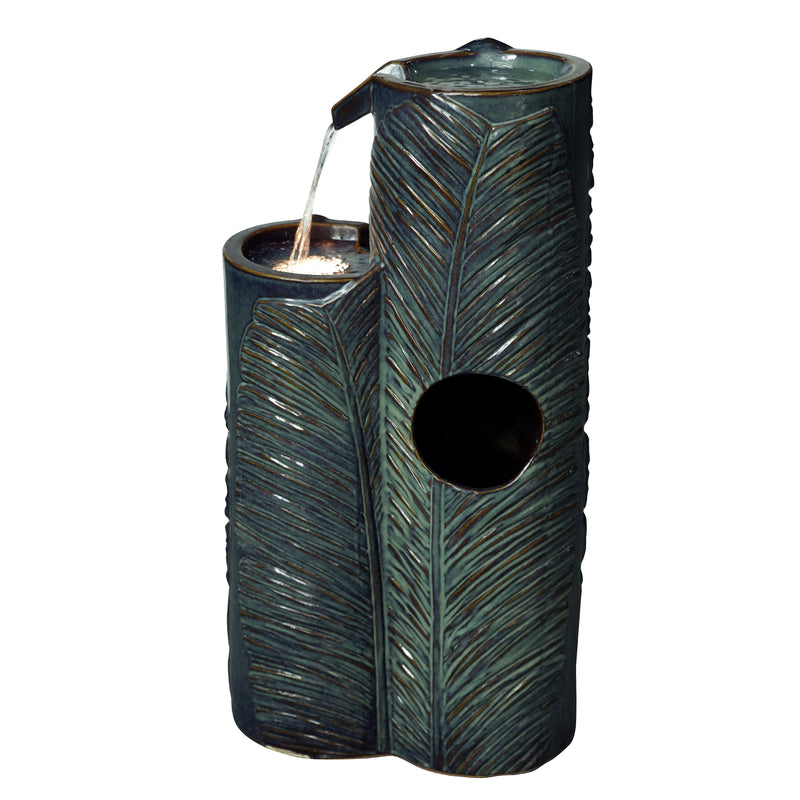 79586-09-BB -  Ceramic Fountain with Lights - Blue Bliss HI-LINE GIFT