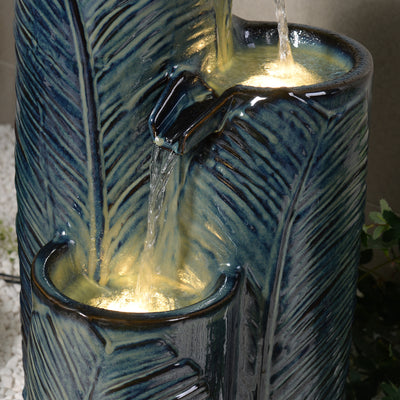 79586-09-BB -  Ceramic Fountain with Lights - Blue Bliss HI-LINE GIFT