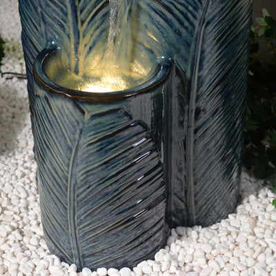 79586-09-BB -  Ceramic Fountain with Lights - Blue Bliss HI-LINE GIFT