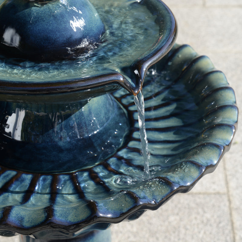 79586-10-BB -  Ceramic Fountain - Blue Tranquility, No Lights HI-LINE GIFT