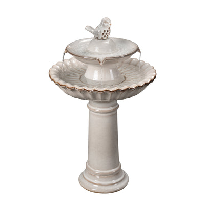 79586-10-IV -  Ceramic Fountain - Ivory Elegance, No Lights HI-LINE GIFT