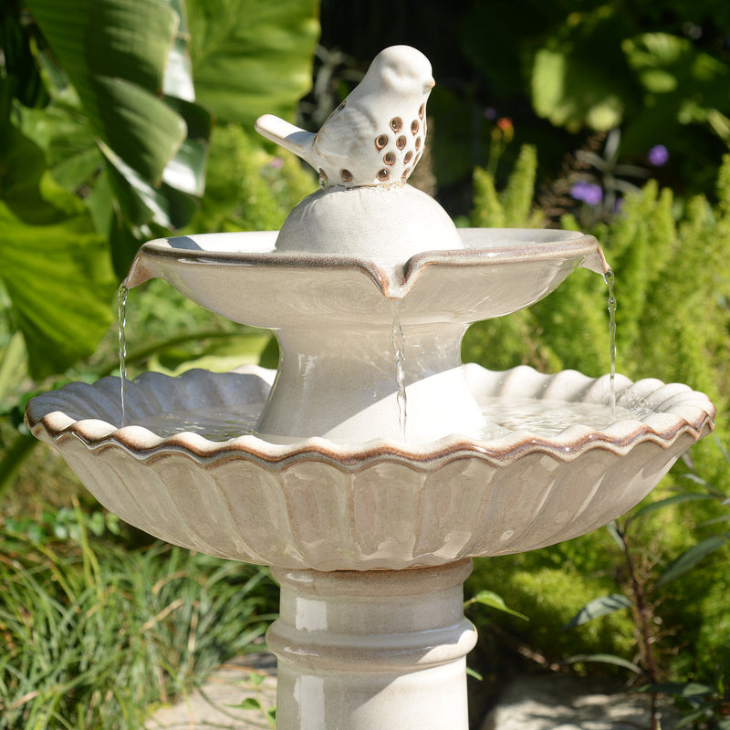 79586-10-IV -  Ceramic Fountain - Ivory Elegance, No Lights HI-LINE GIFT