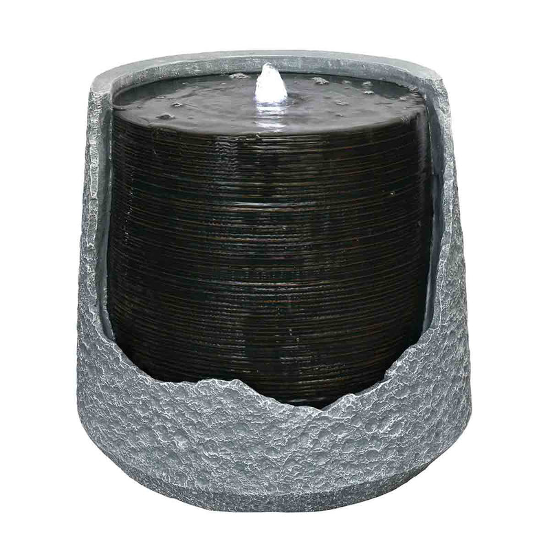 Round Bubbling LED Fountain - Sculptural Design HI-LINE GIFT LTD.