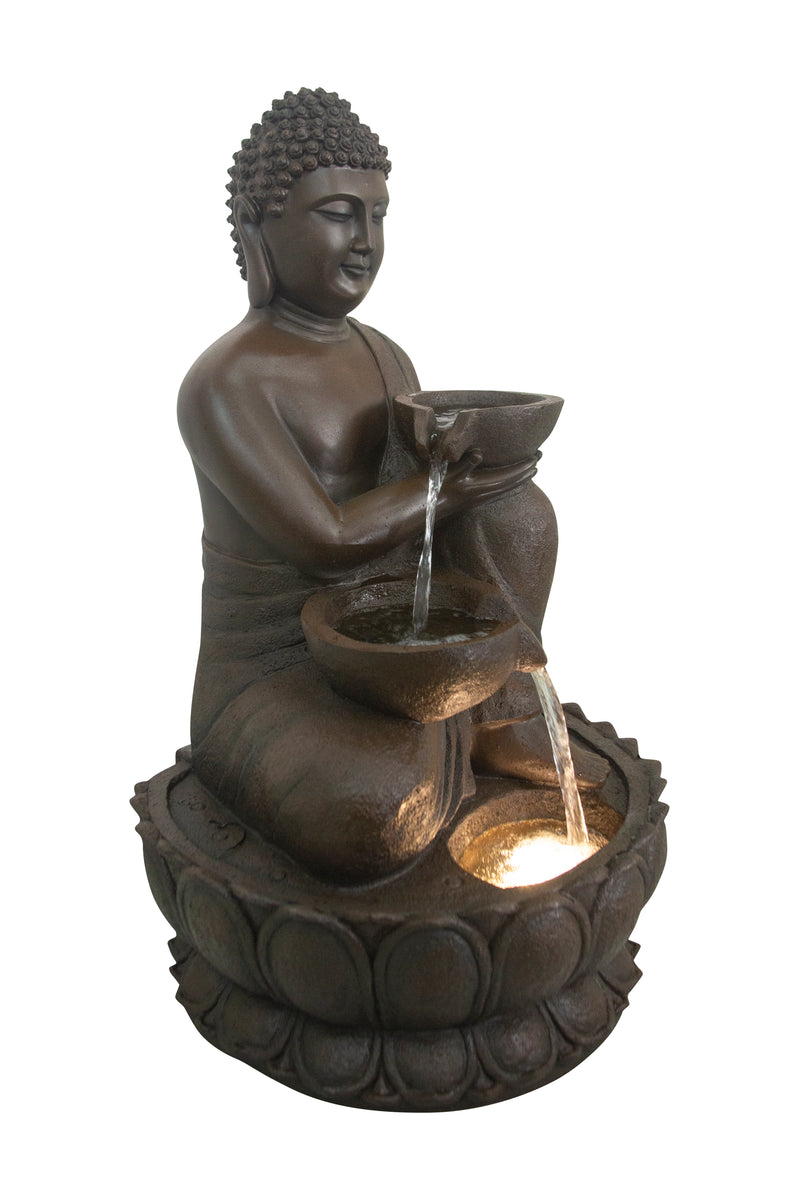 Large Buddha Fountain With Warm White Led Hi-Line Gift Ltd.