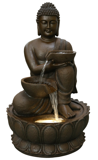 Large Buddha Fountain With Warm White Led Hi-Line Gift Ltd.