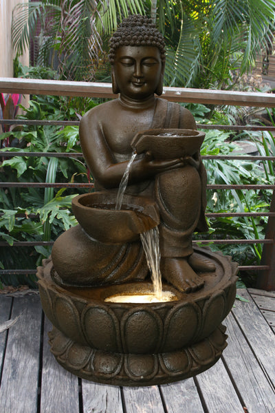 Large Buddha Fountain With Warm White Led Hi-Line Gift Ltd.