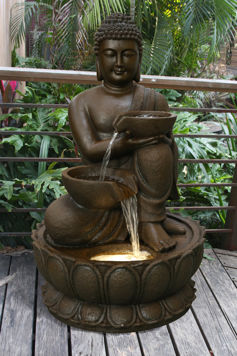 Large Buddha Fountain With Warm White Led Hi-Line Gift Ltd.