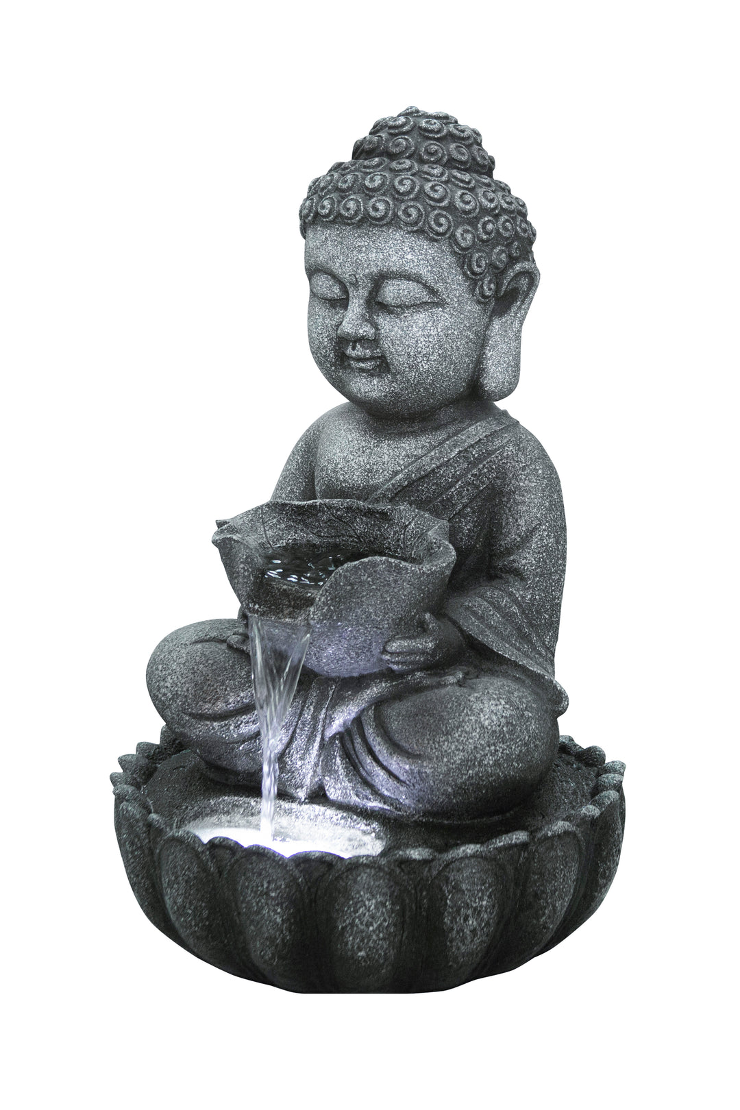 Sitting Buddha Fountain W/white Led Hi-Line Gift Ltd.
