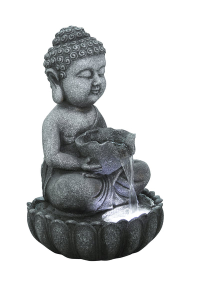 Sitting Buddha Fountain W/white Led Hi-Line Gift Ltd.