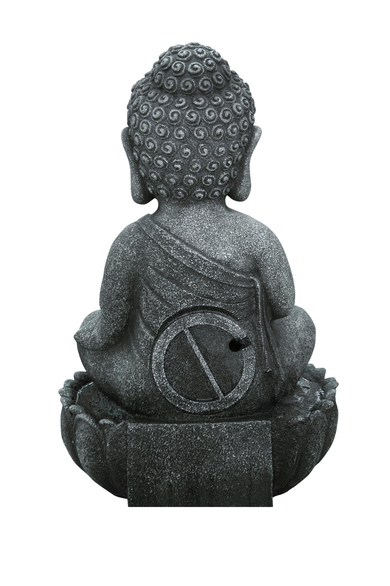 Sitting Buddha Fountain W/white Led Hi-Line Gift Ltd.