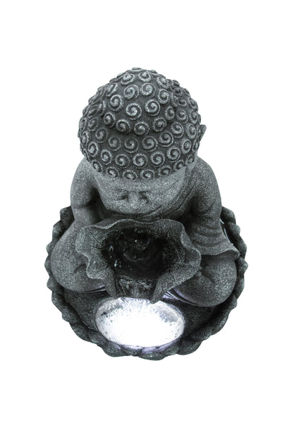 Sitting Buddha Fountain W/white Led Hi-Line Gift Ltd.