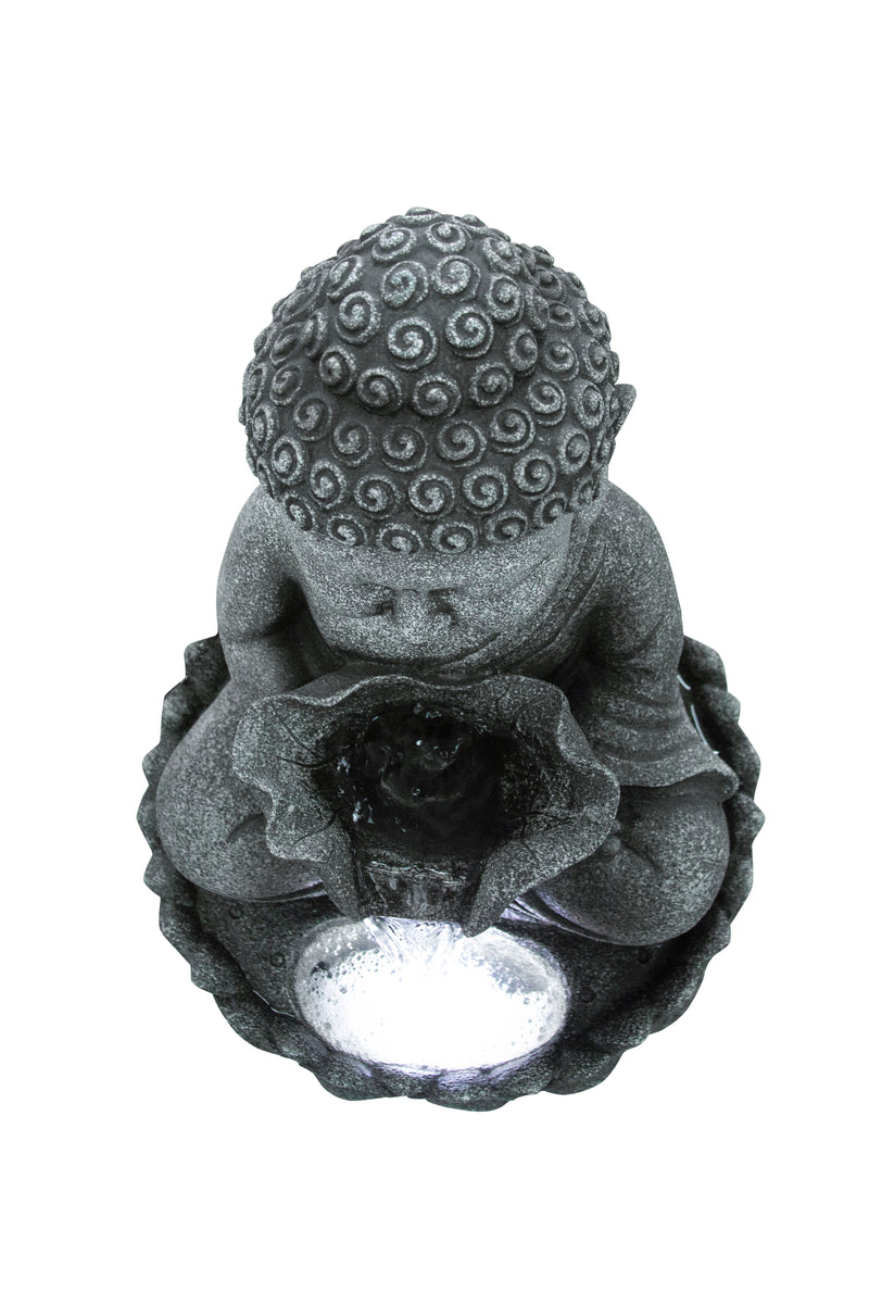 Sitting Buddha Fountain W/white Led Hi-Line Gift Ltd.