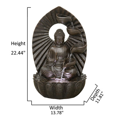 Stacking Bowls Buddha Fountain W/wt Led Hi-Line Gift Ltd.