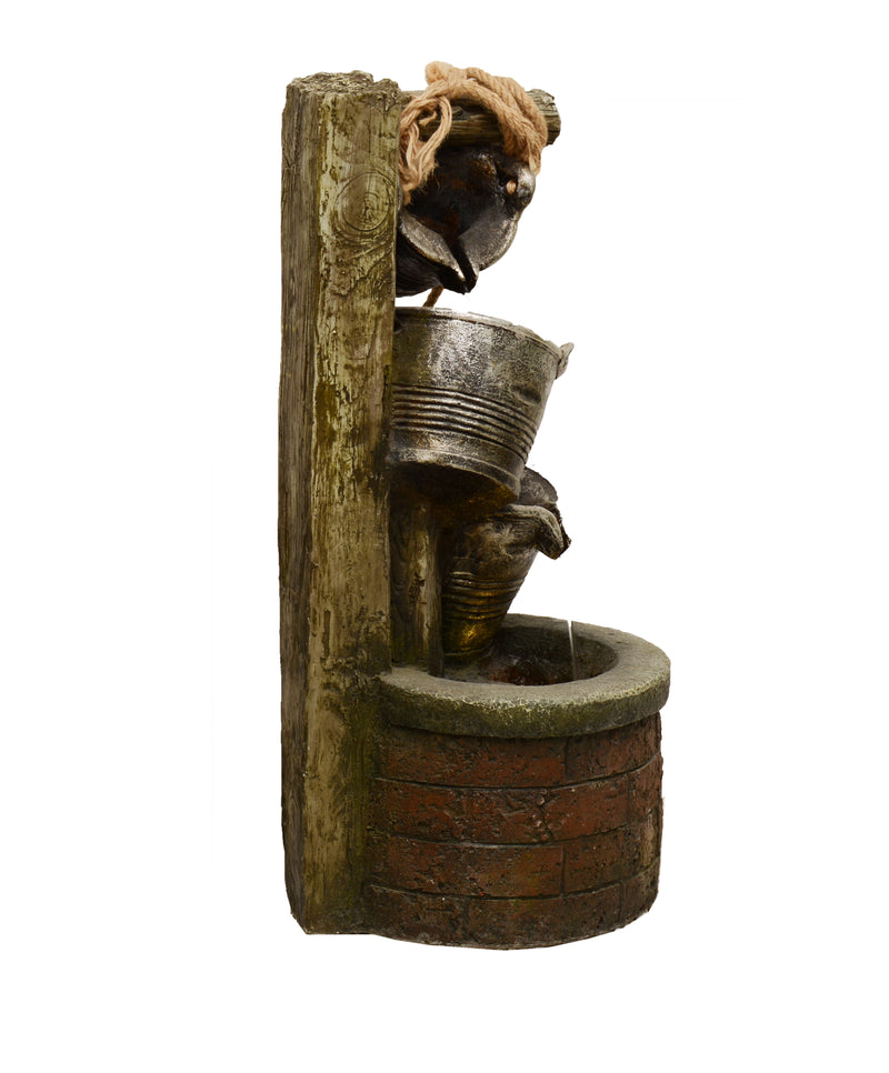 Three Pouring Buckets Fountain With Warm White LEDs Hi-Line Gift Ltd.