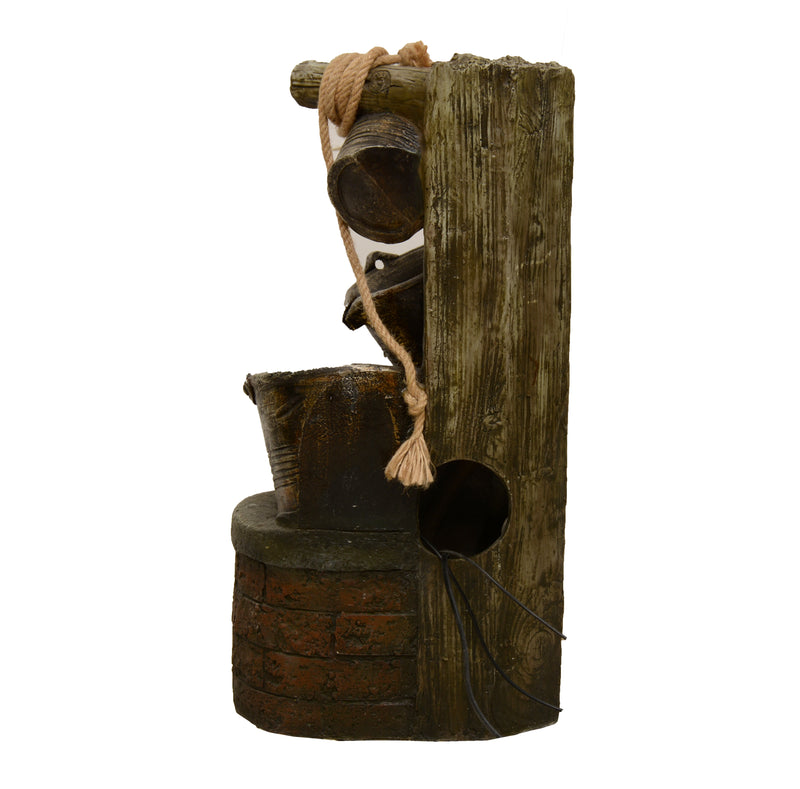 Three Pouring Buckets Fountain With Warm White LEDs Hi-Line Gift Ltd.