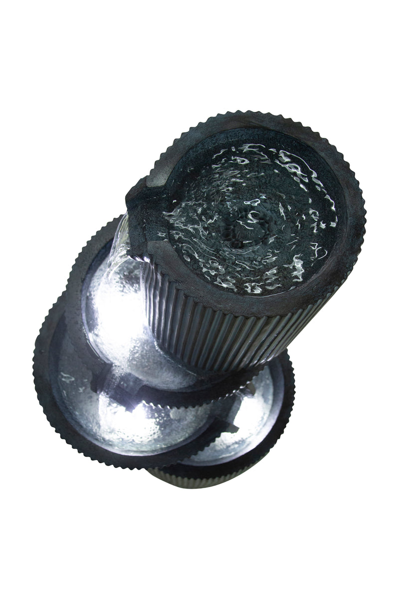 Modern Fountain W/3 Cool White Leds Hi-Line Gift Ltd.