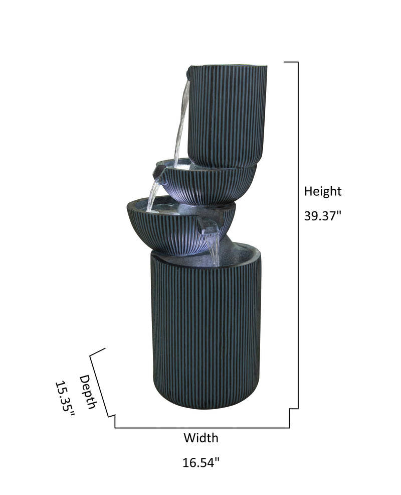 Modern Fountain W/3 Cool White Leds Hi-Line Gift Ltd.