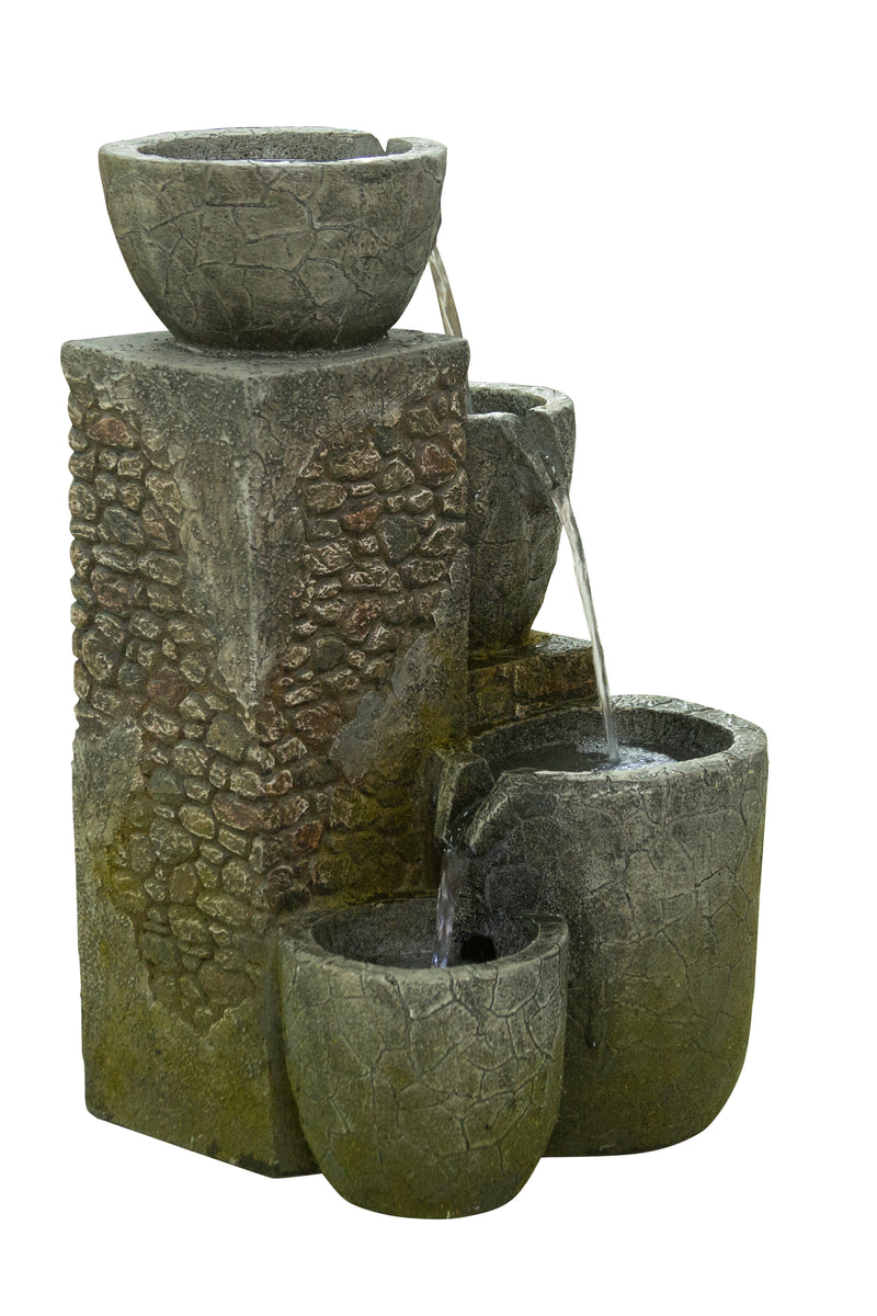 Rock Fountain W/3 Cool White Leds Hi-Line Gift Ltd.