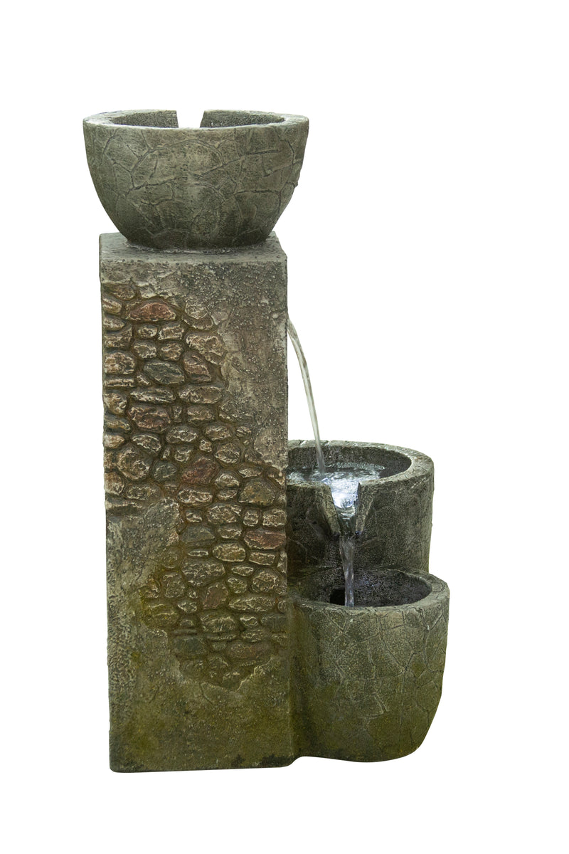 Rock Fountain W/3 Cool White Leds Hi-Line Gift Ltd.