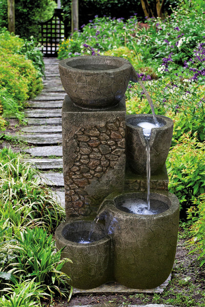 Rock Fountain W/3 Cool White Leds Hi-Line Gift Ltd.