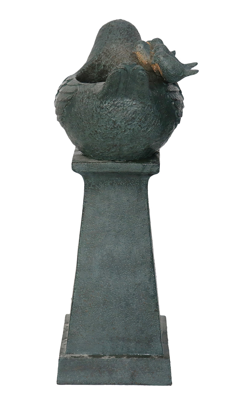 Lighted Bird Bath Fountain Outdoor With Warm White Leds Hi-Line Gift Ltd.