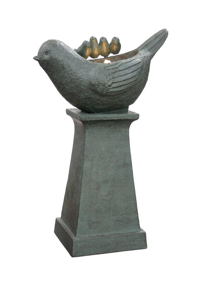 Lighted Bird Bath Fountain Outdoor With Warm White Leds Hi-Line Gift Ltd.