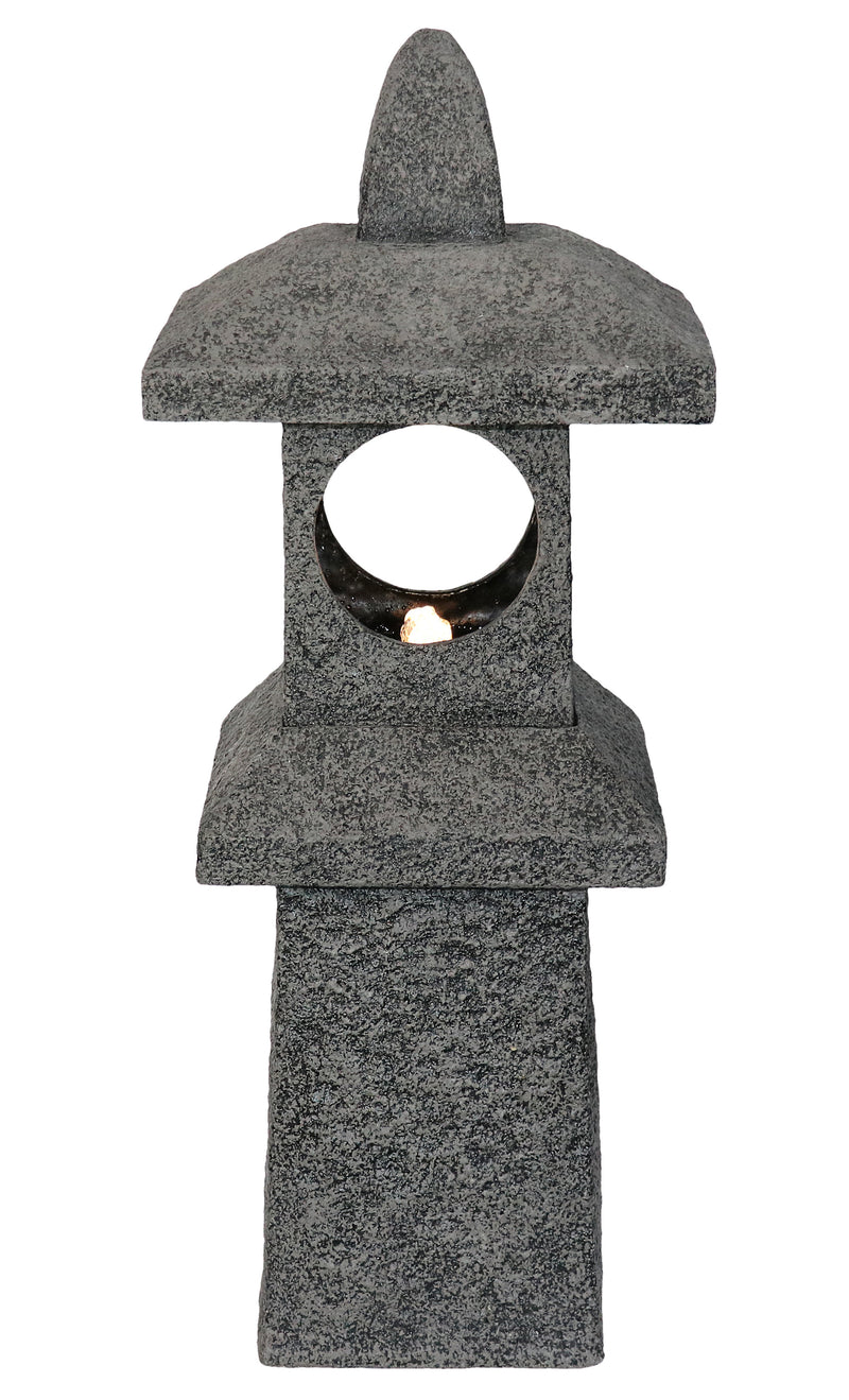 Pagoda Fountain Outdoor Water Feature With Warm White Led Hi-Line Gift Ltd.