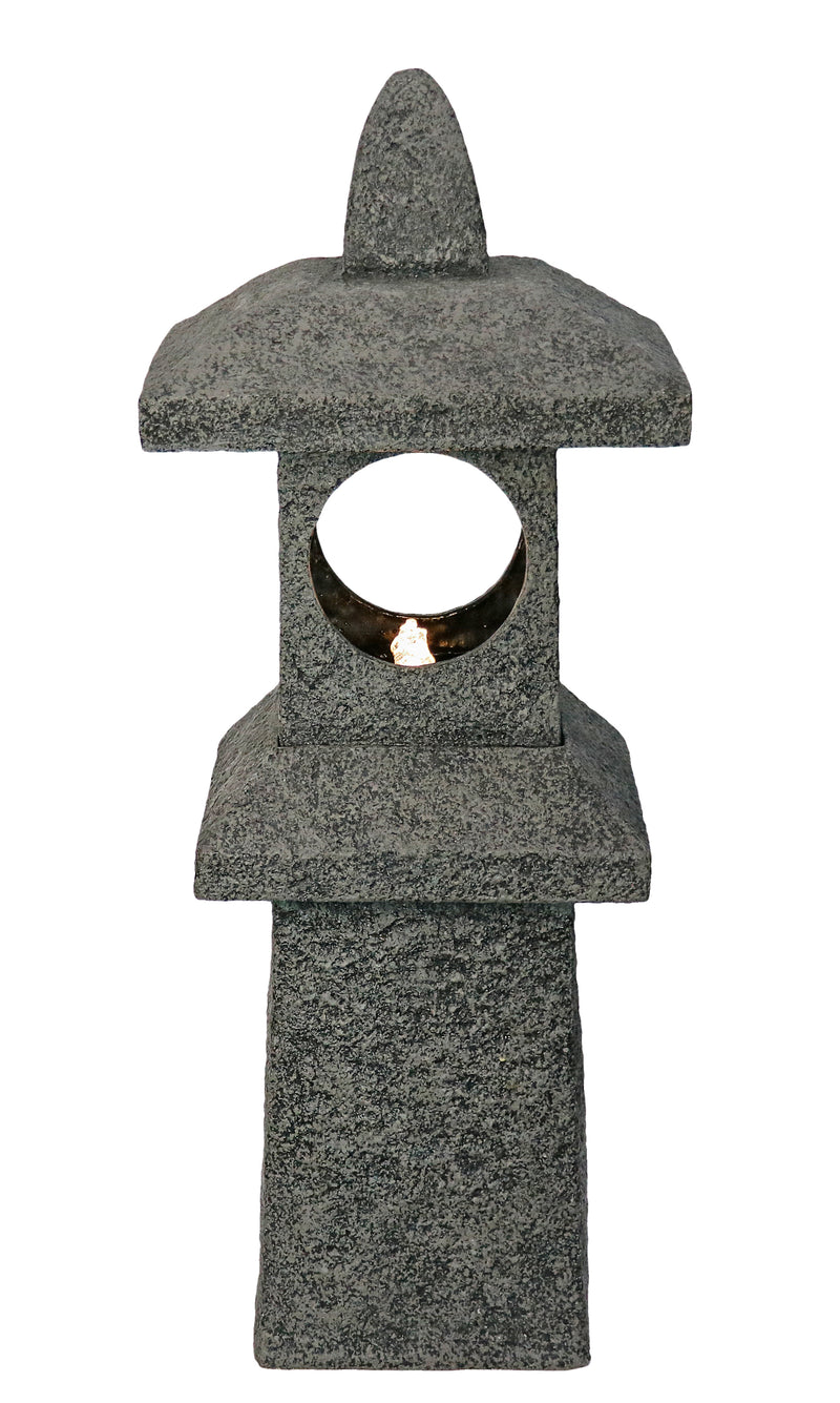 Pagoda Fountain Outdoor Water Feature With Warm White Led Hi-Line Gift Ltd.