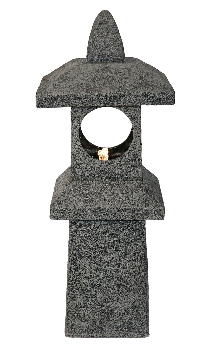 Pagoda Fountain Outdoor Water Feature With Warm White Led Hi-Line Gift Ltd.
