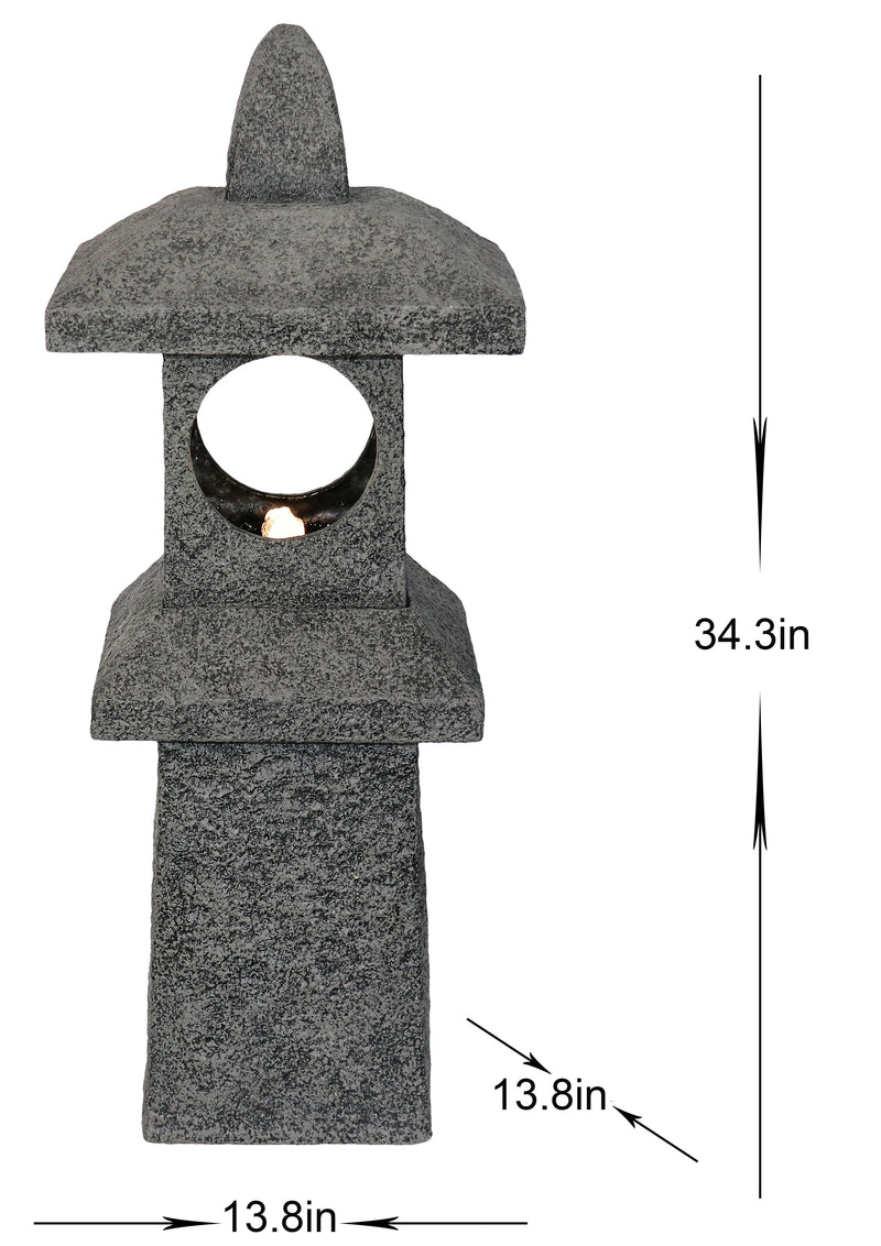 Pagoda Fountain Outdoor Water Feature With Warm White Led Hi-Line Gift Ltd.