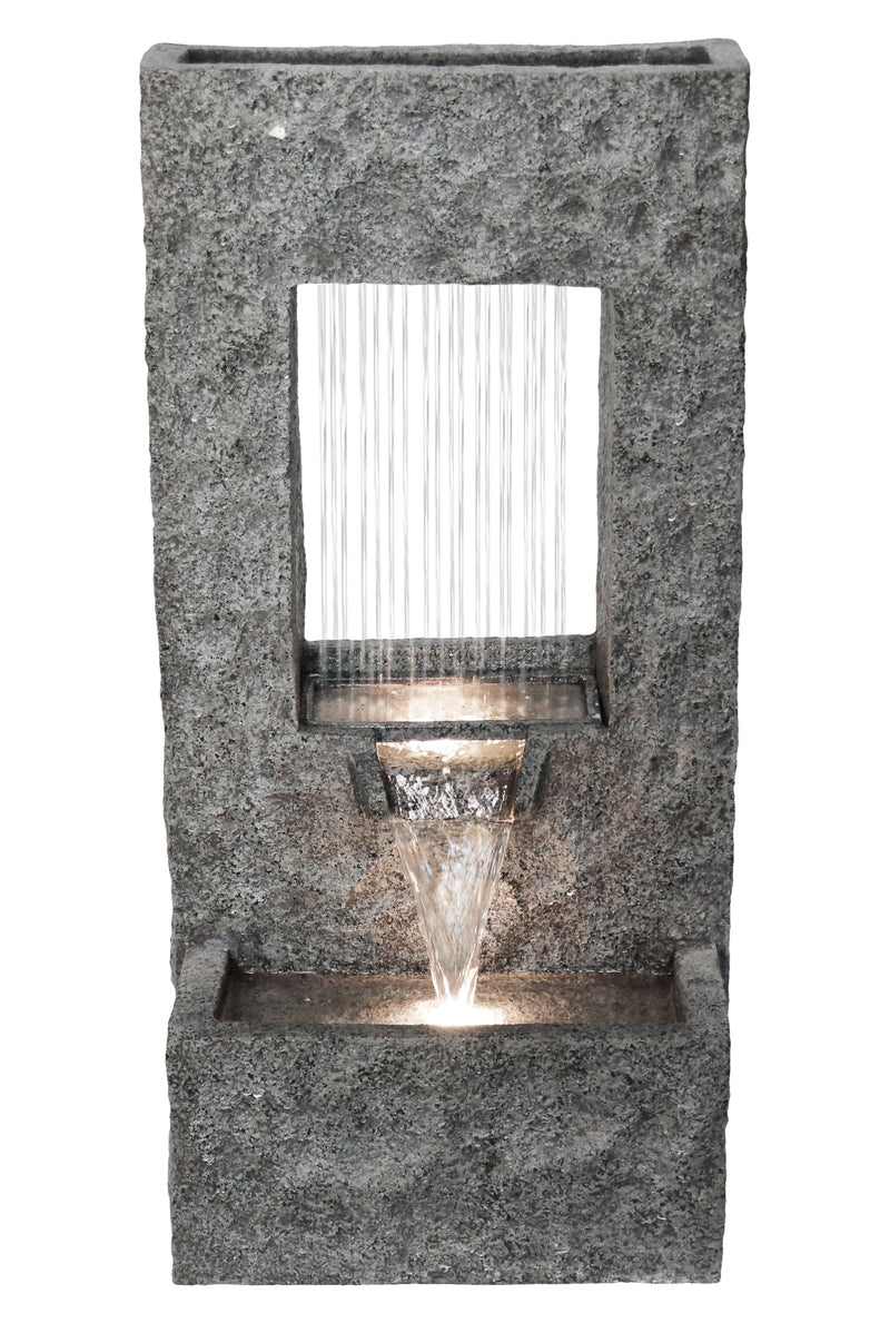 Rectangular Waterfall Fountain With Warm White Leds Hi-Line Gift Ltd.